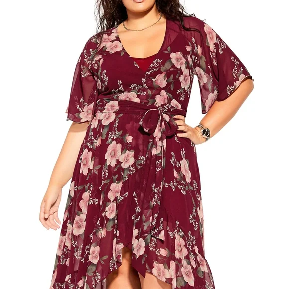 de la vali bougainvillea ruffle maxi dress BOUGAINVILLEA CHIFFON MAXI DRESS IN SCARLET MAGNOLIA PRINT – DE LA VALI  OFFICIAL